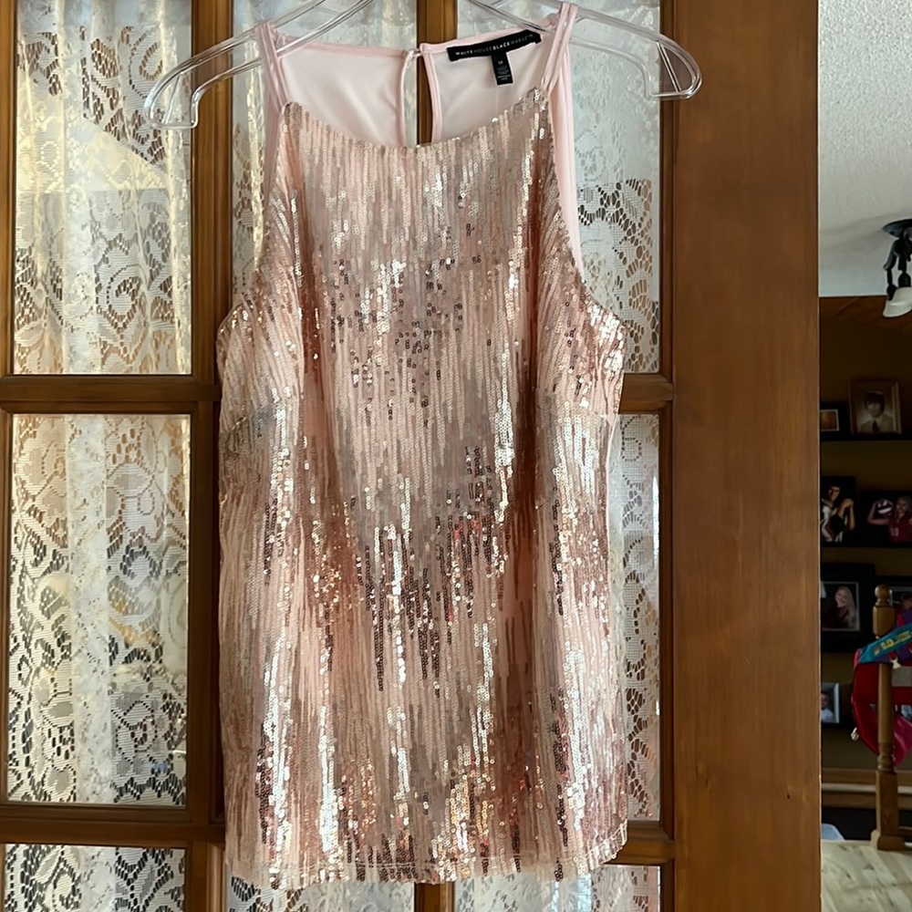 WHBM SL Chevron Sequin Halter